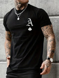 Rugged Sophistication: Men’s Casual Loose Fit A Letter T-Shirt