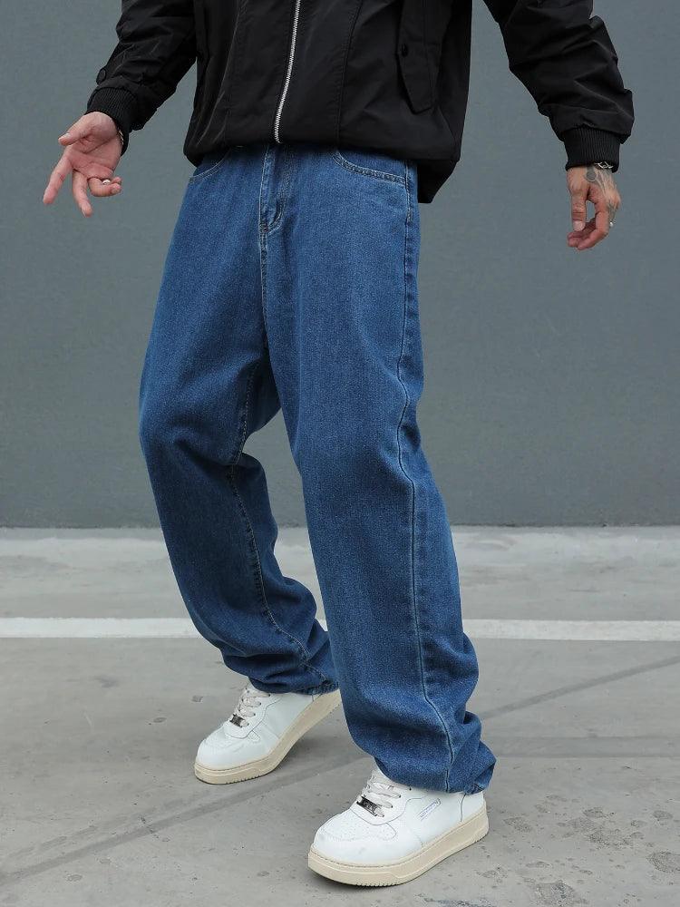 Rugged Appeal: Men's Loose Fit Y2K Jeans for Street Style