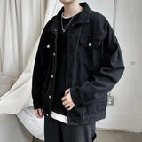 Casual Bomber Jackets for Men: Black Denim with Pockets for Style