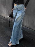 Vintage Y2K Style Women’s Wide Leg Baggy Jeans for Street Fashion