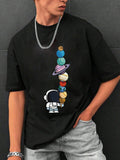 Street Smart Men's T-Shirt: Astronaut Print Cotton Tee Top