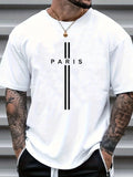 Oversized Paris Letter Print Cotton T-Shirt