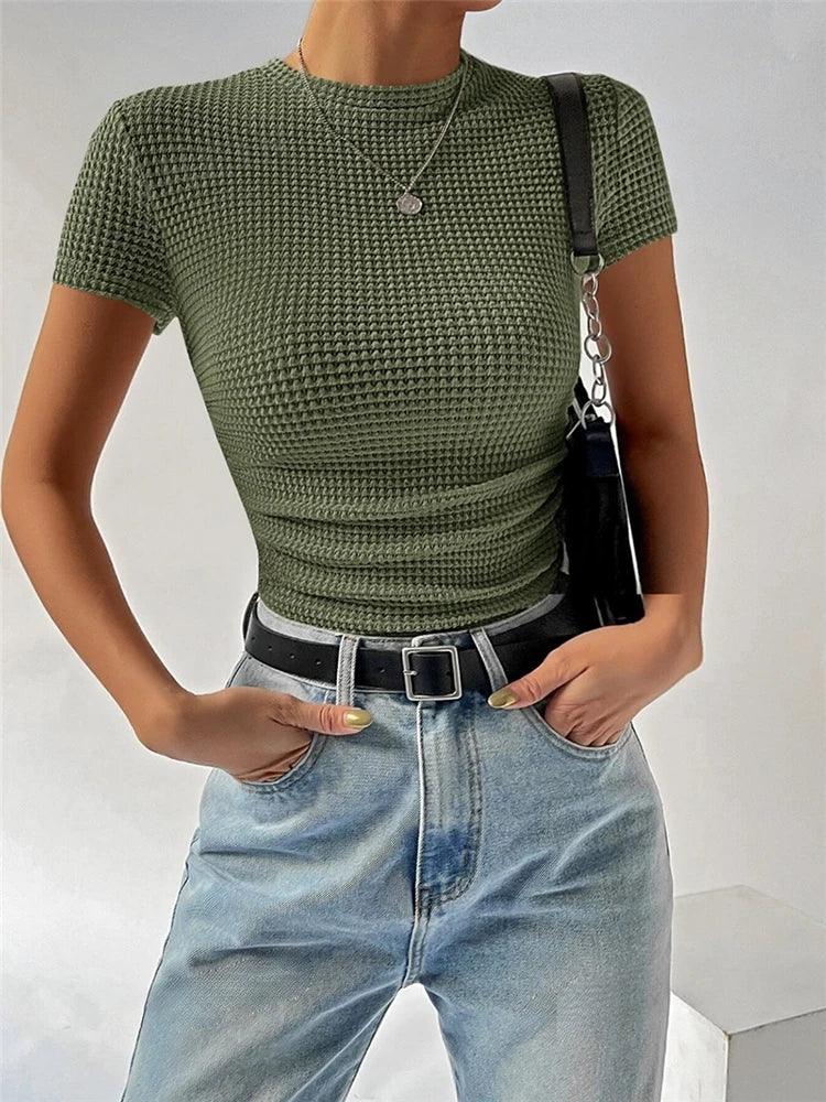 Versatile Women’s Skinny Top: Short-Sleeved Casual T-Shirt