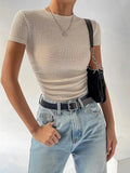Versatile Women’s Skinny Top: Short-Sleeved Casual T-Shirt